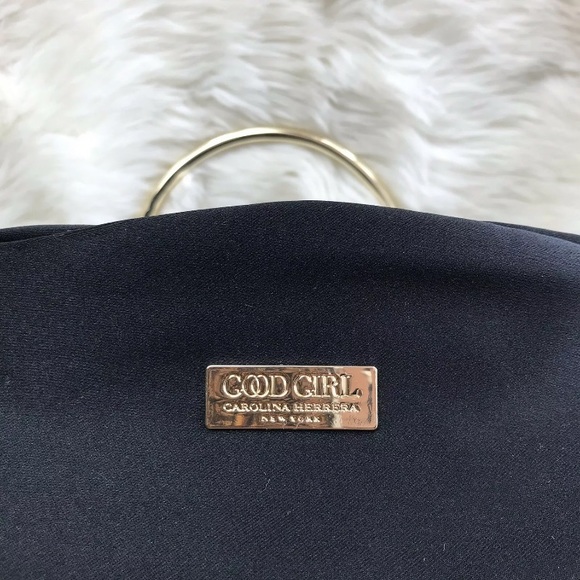 Carolina Herrera Good Girl Backpack Black Satin Holdall Authentic Designer Bag - Picture 5 of 7